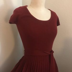 BCBG merlot cap sleeve sweater dress